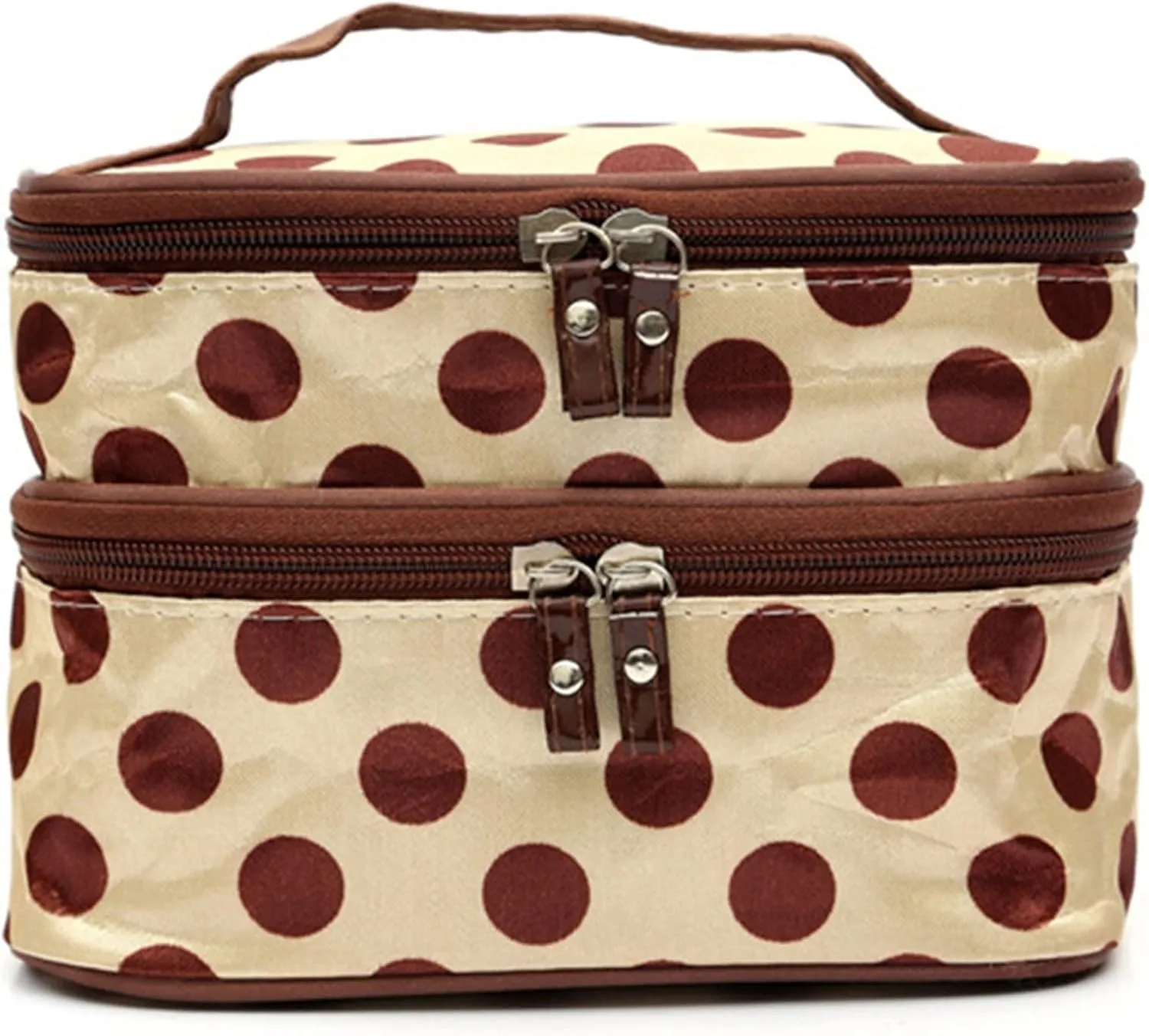 Toiletry Bag Cosmetic Bag Zipper Makeup Bags Woman Cosmetic Bag Big Storage Travel Cosmetic Bags(Brown)