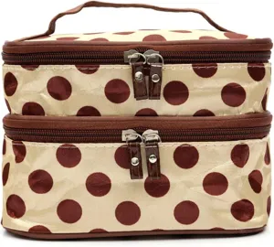 Toiletry Bag Cosmetic Bag Zipper Makeup Bags Woman Cosmetic Bag Big Storage Travel Cosmetic Bags(Brown)