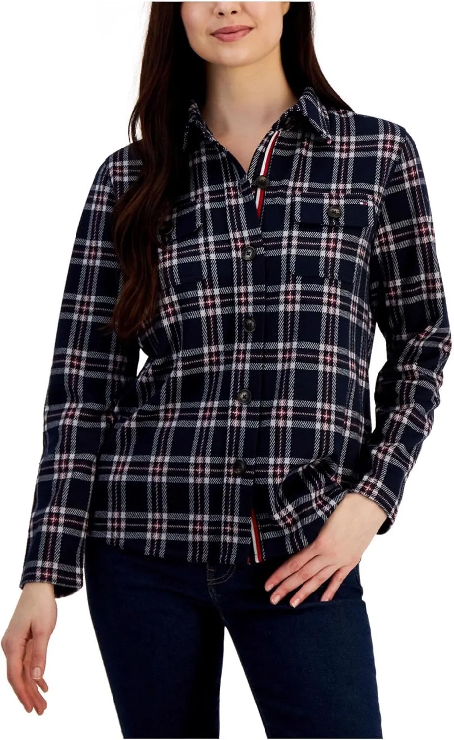 Tommy Hilfiger Womens Knit Shirt Jacket