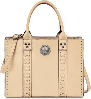 Tote Bag for Women Large Western Purse Ladies Top Handle Shoulder Handbags Vintage Embossed Concho Studs