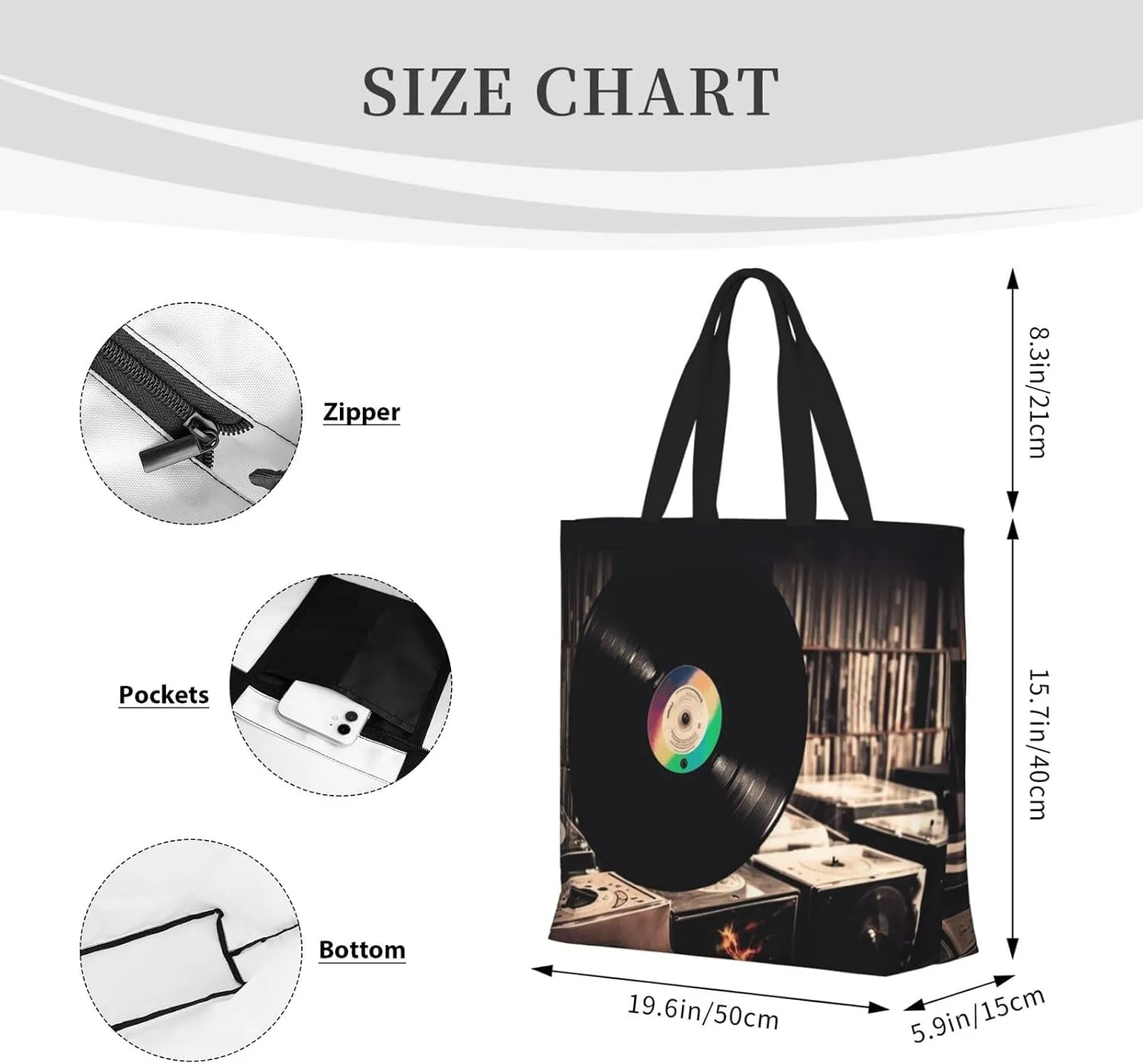 Tote Bag for Women Reusable Grocery Bags White Peacock Tote Bag with Inner Pocket Travel Tote for Shopping