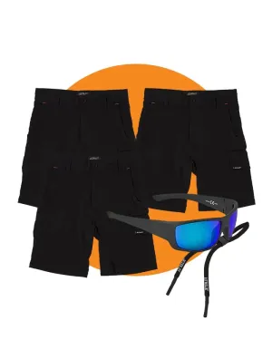 Tradies Jetlite Utility Short Summer Value Pack - Black