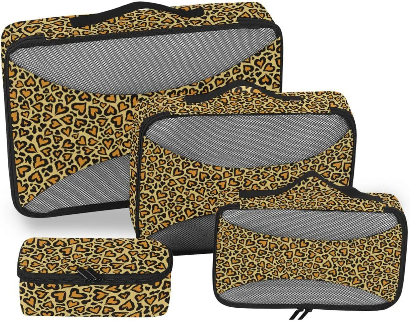 Travel Bags Organizer for Luggage 4 Set Luggage Packing Cubes Traveling Packing Cubes Packimg Cubes Cute Leopard Print