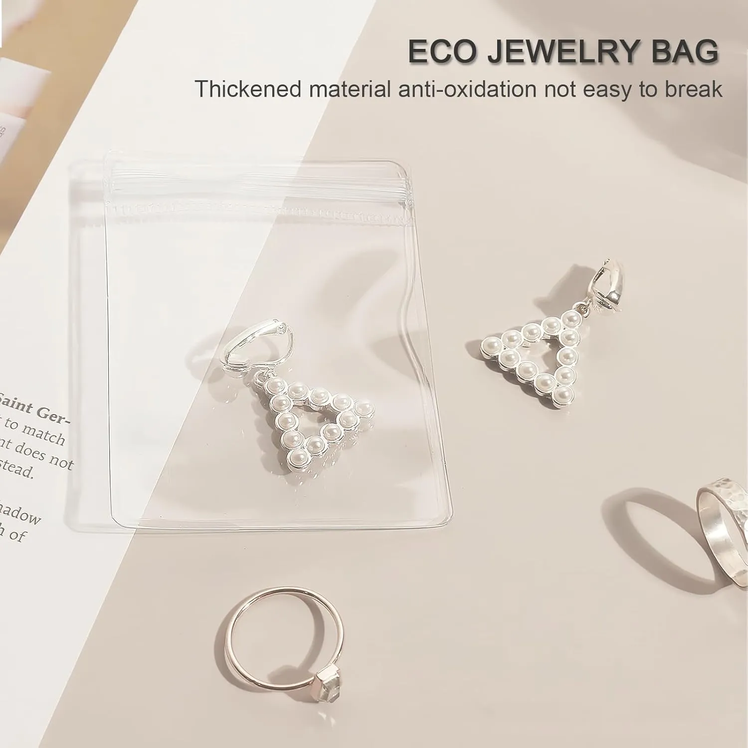 Travel Jewelry Bags 20Pcs Portable Jewelry Pouches 2.5x3.2in Clear Anti Tarnish Jewelry Organizer Storage Pouch Bags for Earrings/Rings/Necklaces for Women Girls