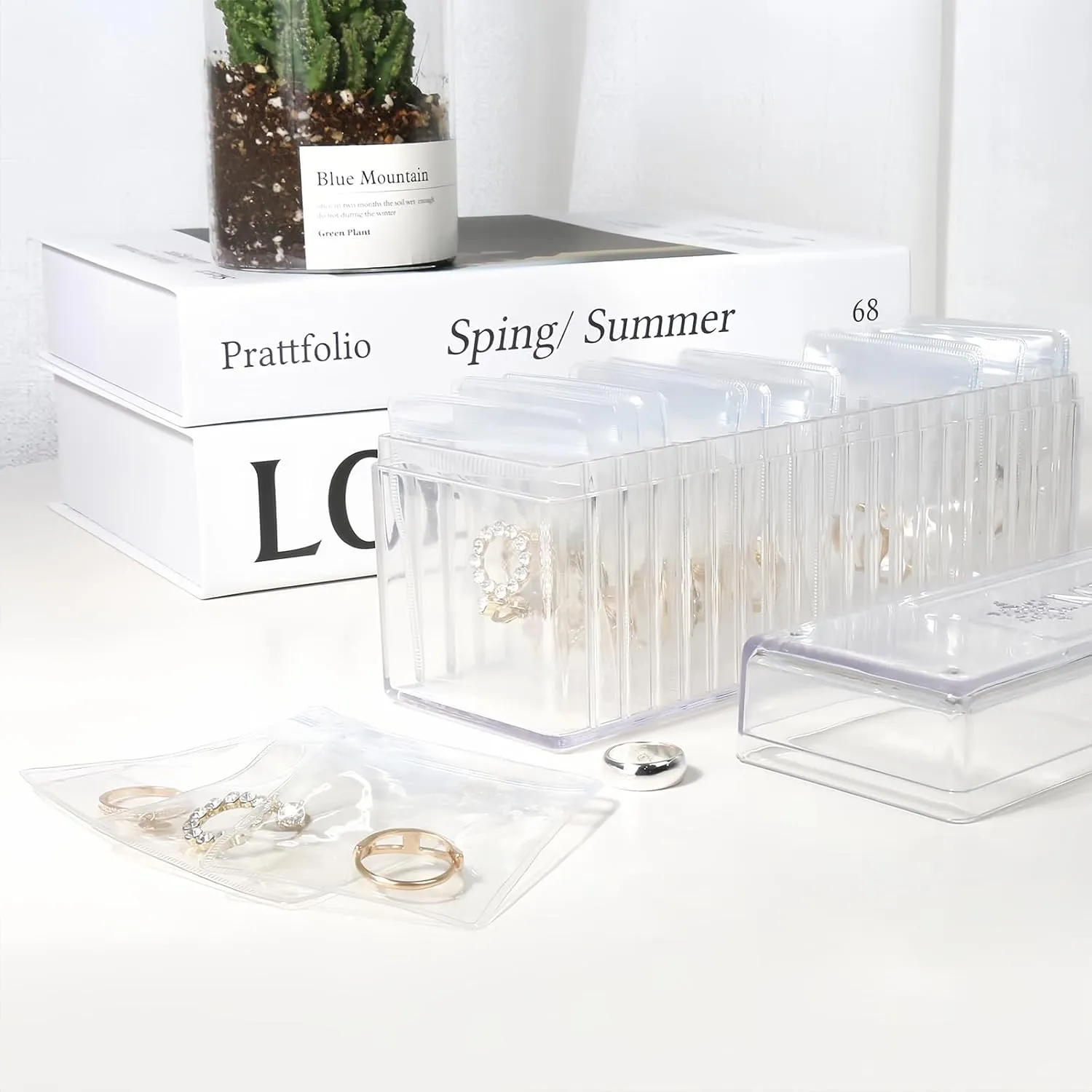Travel Jewelry Bags 20Pcs Portable Jewelry Pouches 2.5x3.2in Clear Anti Tarnish Jewelry Organizer Storage Pouch Bags for Earrings/Rings/Necklaces for Women Girls