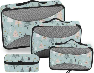 Travel Packing Cubes Set of 4 Suitcase Organizer Luggage Packing Cubes for Travel Packing Cube Winter Christmas