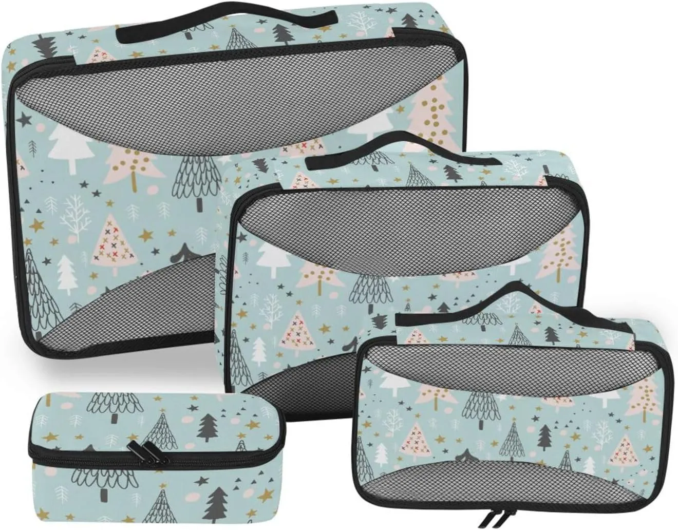 Travel Packing Cubes Set of 4 Suitcase Organizer Luggage Packing Cubes for Travel Packing Cube Winter Christmas
