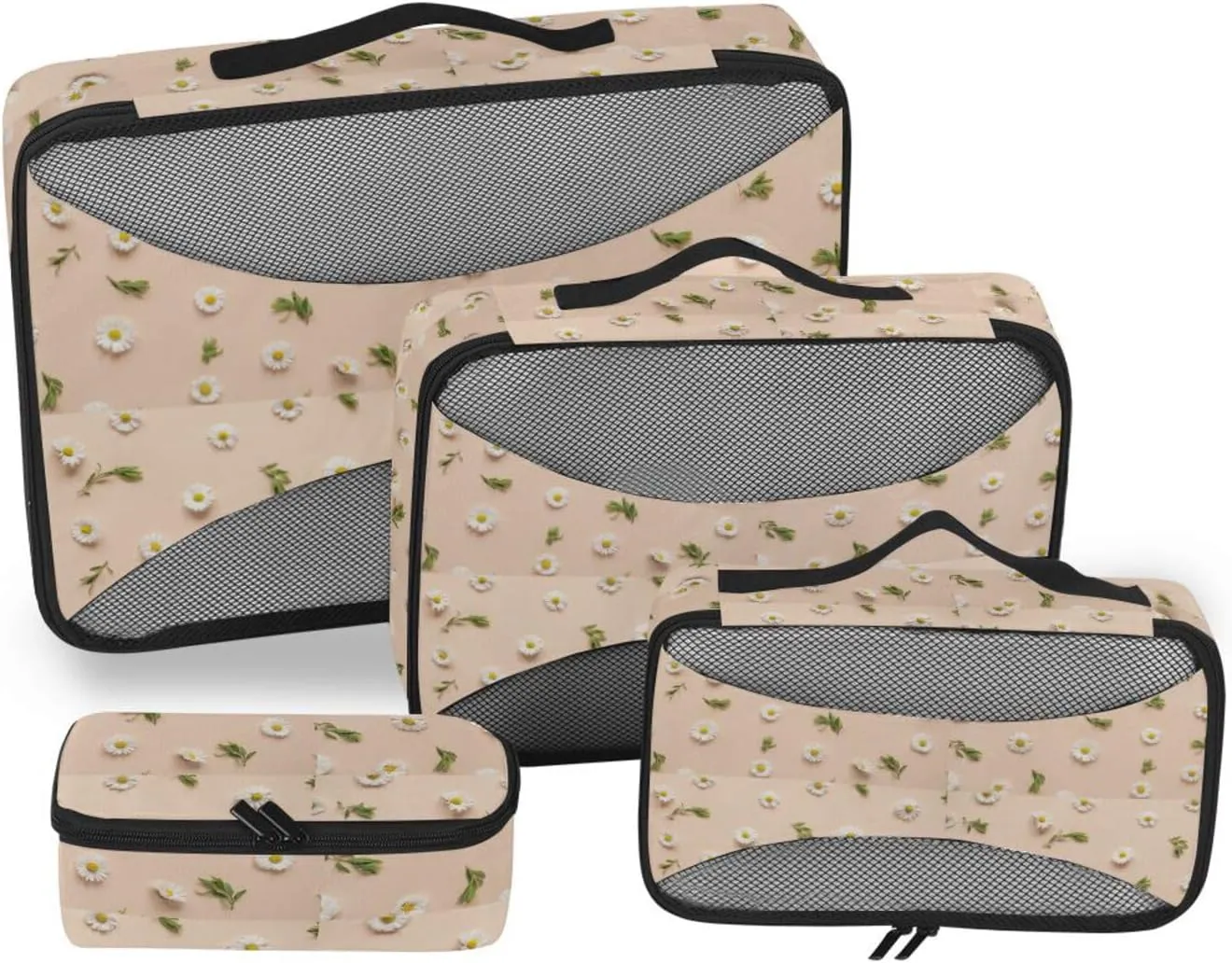 Travel Packing Organizers 4 Set Luggage Cubes Packing Cubes Travel Pcking Cubes Chamomile Floral