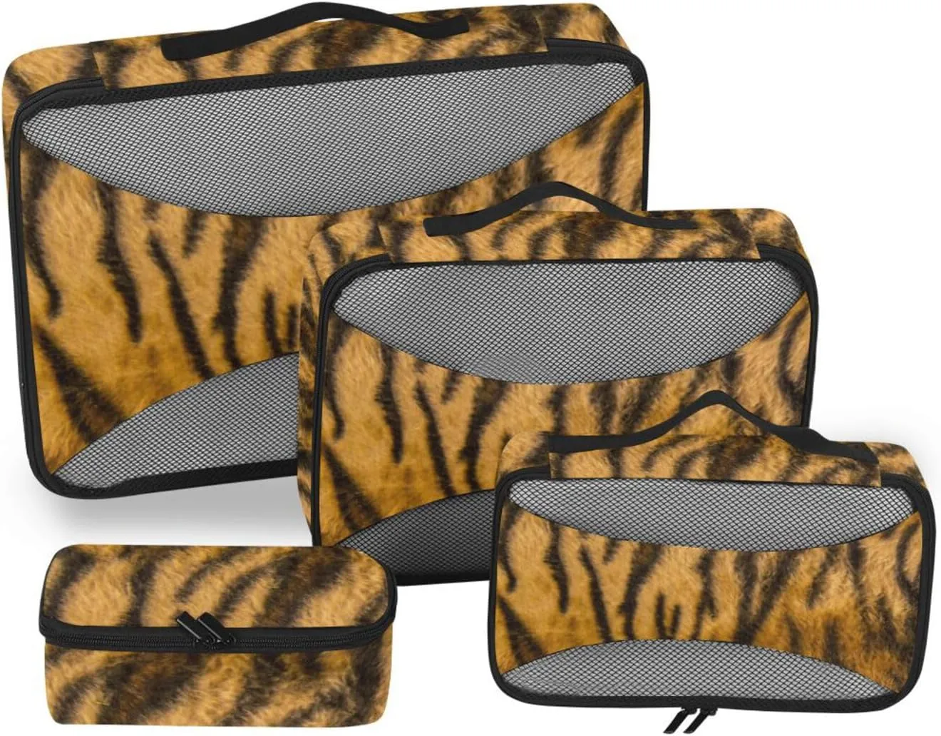 Travel Packing Organizers 4 Set Luggage Organizers for Suitcase Packing Organizers for Luggage Packing Cube Tigers Fur Texture