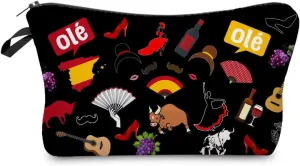 Travel Spain Makeup Bag Cute Small Organizer Zipper Pouch Travel Spain Cosmetic Bag Travel Present for Women Friends
