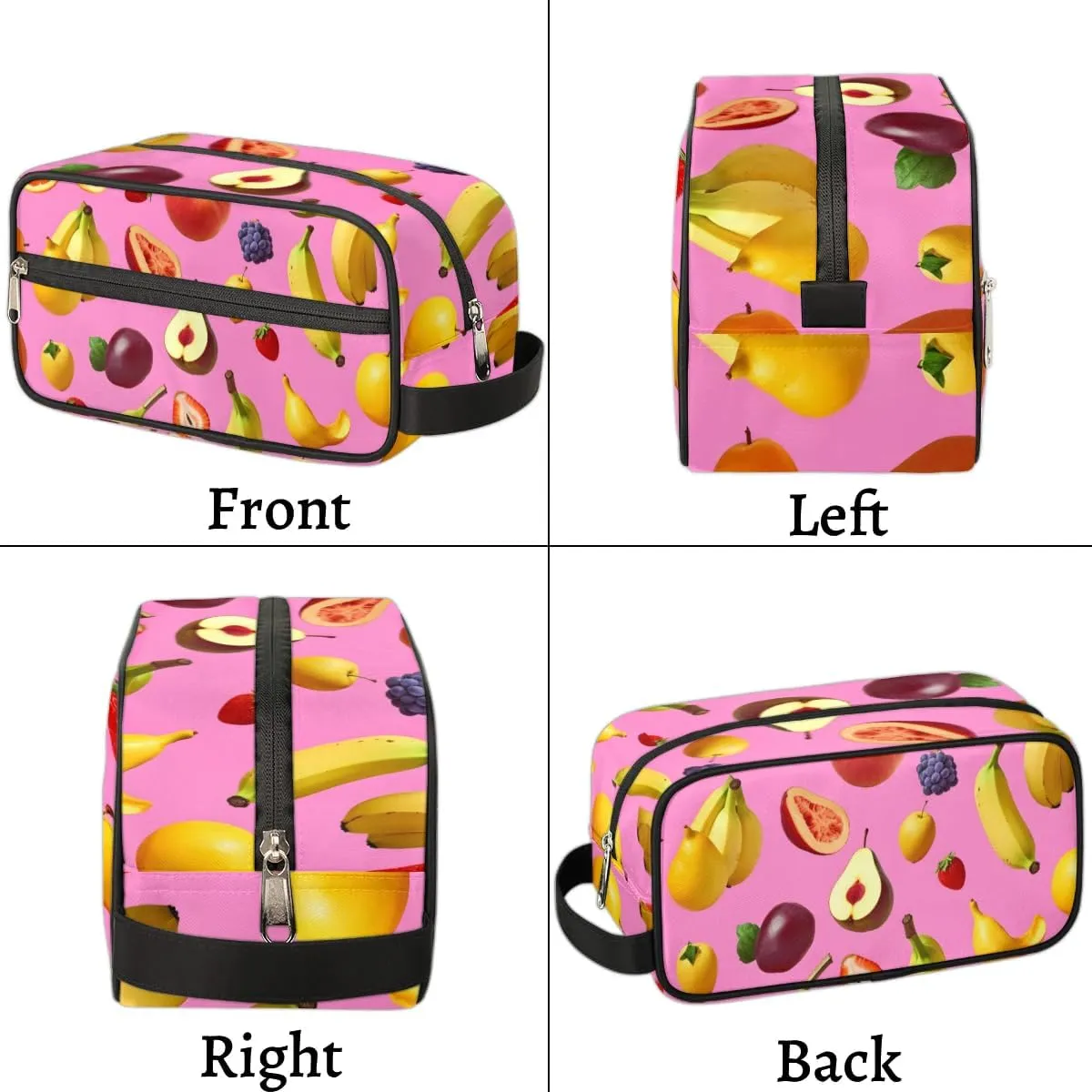 Travel Toiletry Bag for Women Men Banana Grape Strawberry Hanging Cosmetic Bag Waterproof Makeup Bag for Shaving Makeup Toothbrush & Travel Essentials