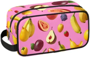 Travel Toiletry Bag for Women Men Banana Grape Strawberry Hanging Cosmetic Bag Waterproof Makeup Bag for Shaving Makeup Toothbrush & Travel Essentials