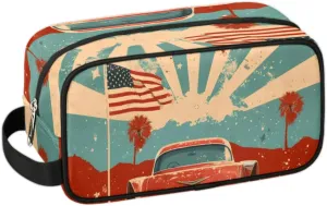 Travel Toiletry Bag for Women Men Car Star Stripe Hanging Cosmetic Bag Waterproof Makeup Bag for Shaving Makeup Toothbrush & Travel Essentials