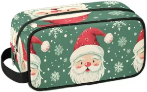 Travel Toiletry Bag for Women Men Christmas Snowflakes Santa Hanging Cosmetic Bag Waterproof Makeup Bag for Shaving Makeup Toothbrush & Travel Essentials