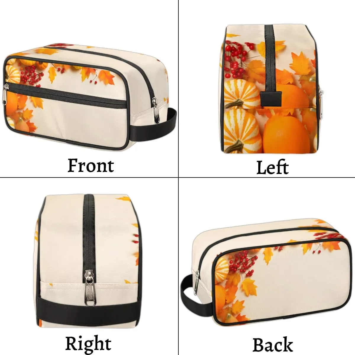 Travel Toiletry Bag for Women Men Pumpkins Thanksgiving Hanging Cosmetic Bag Waterproof Makeup Bag for Shaving Makeup Toothbrush & Travel Essentials