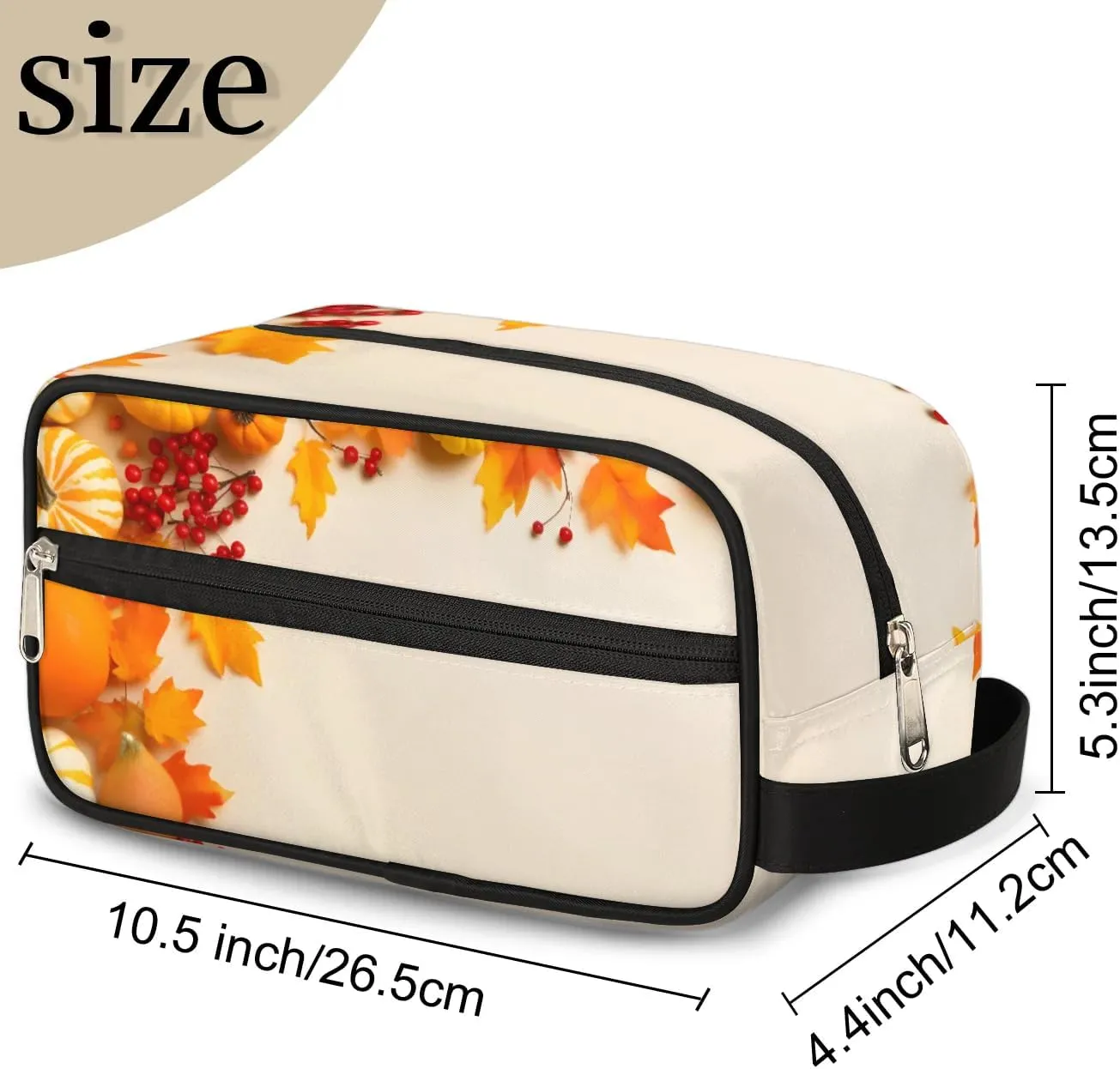 Travel Toiletry Bag for Women Men Pumpkins Thanksgiving Hanging Cosmetic Bag Waterproof Makeup Bag for Shaving Makeup Toothbrush & Travel Essentials