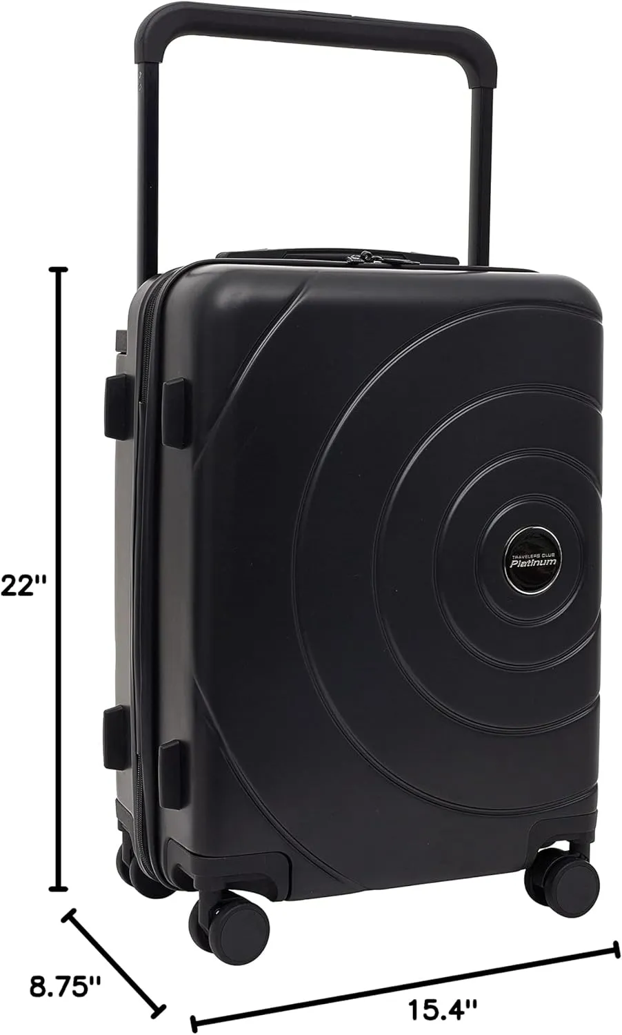 Travelers Club 2PC Odyssey Luggage Set, Black, 20" Carry-On