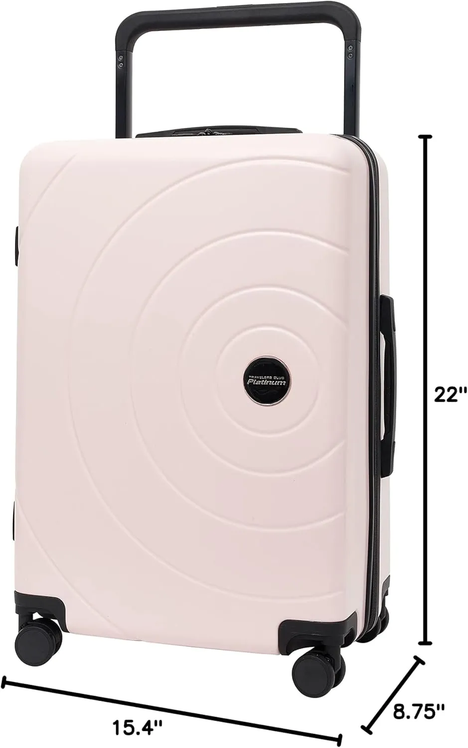 Travelers Club 2PC Odyssey Luggage Set, Blush, 20" Carry-On