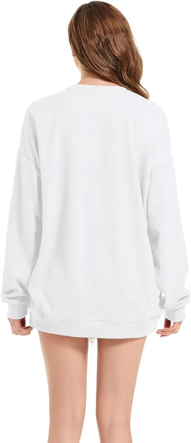 Tuislay Teacher Sweatshirts for Women Cute Heart Graphic Oversized Preppy Hoodie Casual Baggy Inspirational Pullovers Tops