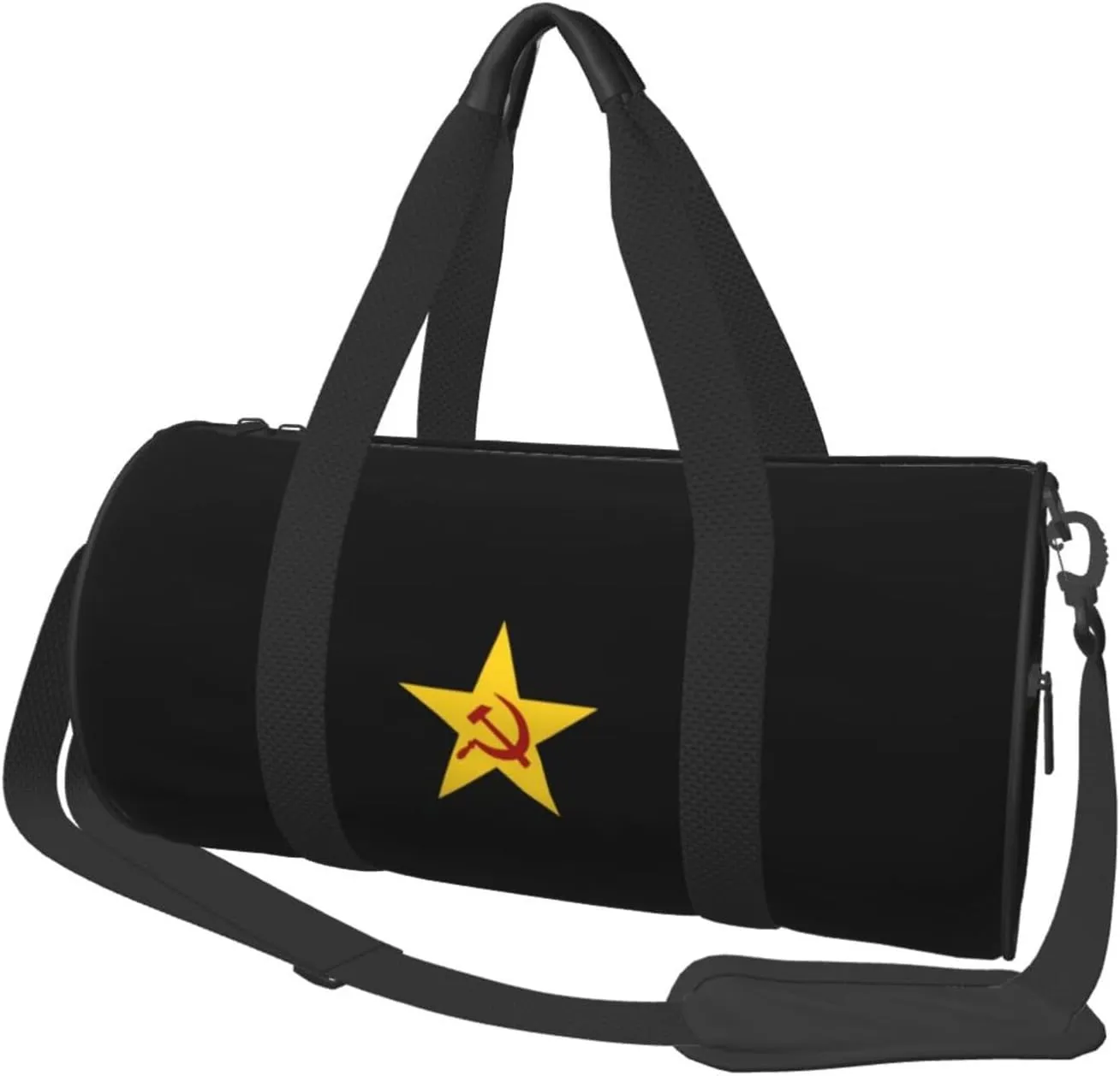 USSR Hammer & Sickle Convertible Garment Bag with Shoulder Strap, Carry on Garment Duffel Bag for Men Women - Rolling Foldable for Travel Luggage Bags (Black)