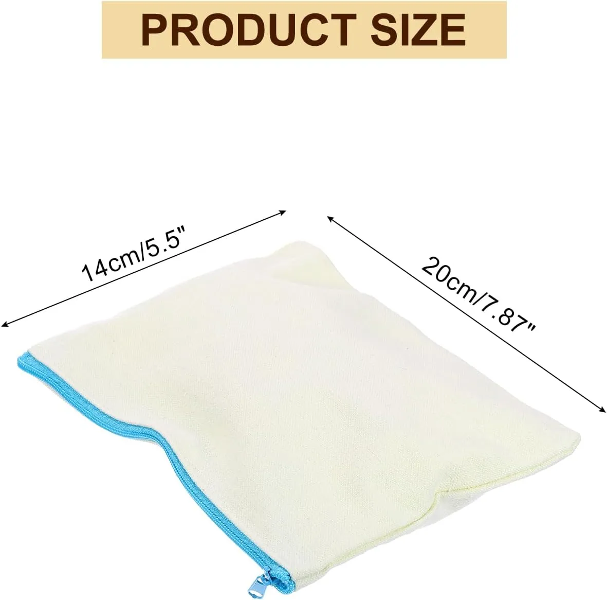 uxcell Canvas Makeup Bags, 12 Pcs Travel Cosmetic Bags Bulk, Multipurpose Blank Toiletry Zipper Pouches Blank DIY Craft Bags Pencil Bag for Women Teens, Blue