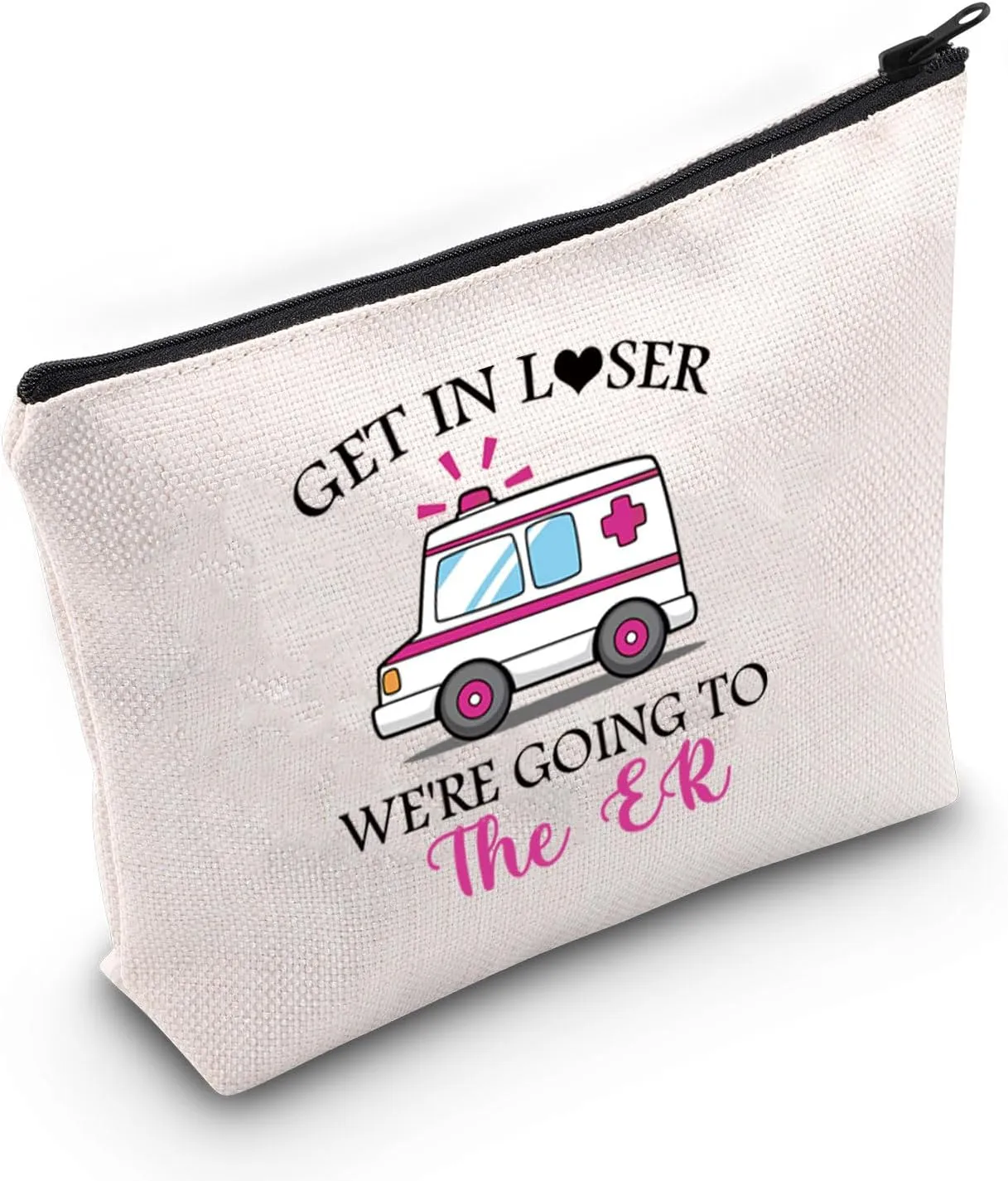 VAMSII Emergency Room Tech Gift Were Going To The ER Makeup Bag Paramedic Ambulance Cosmetic Bag Emergency Medical Technician Gift (Going To The ER M)