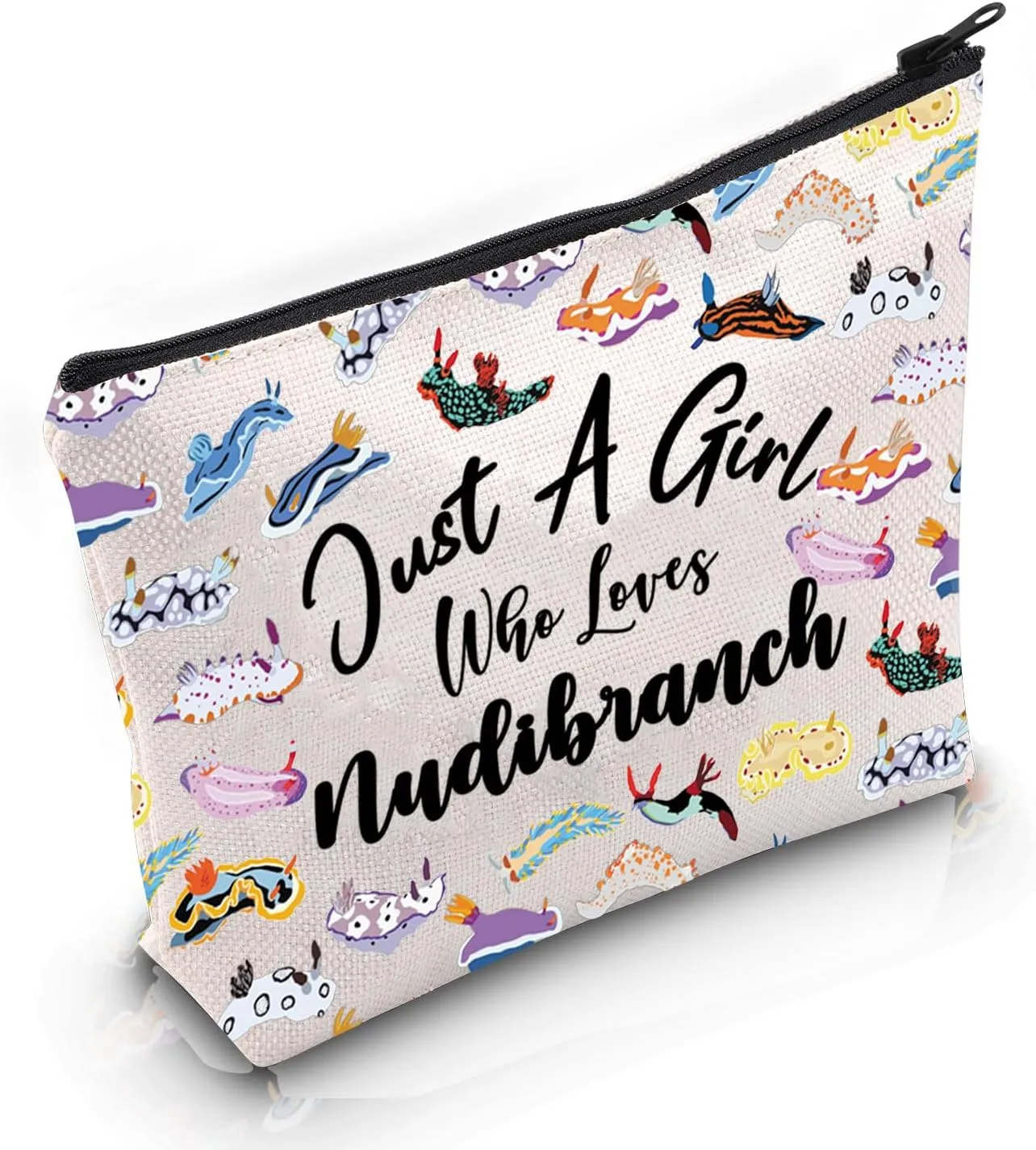 VAMSII Sea Slugs Lover Gift Who Loves Nudibranch Makeup Bag Scuba Diver Diving Cosmetic Bag Marine Biology Lover Gift (Who Loves Nudibranch M)
