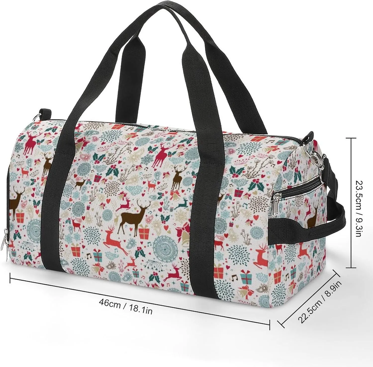 Variety of Deer Sports Tote Gym Bag for Women Men, Overnight Bag with Shoe Compartment Water Resistant
