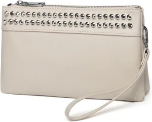 VASCHY Wristlet Clutch Purses, SAC Large Studs Soft Faux Leather Crossbody Evening Clutch Wallet for Women