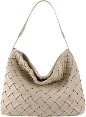 Vegan Leather Woven Bags for Women Large Fashion Tote Handbag Shoulder Purses Handmade Crossbody Bags with Coin Purse