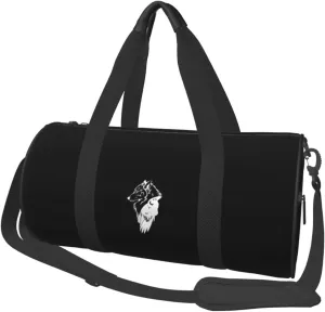 Viking Norse Wolf Raven Rune Convertible Garment Bag with Shoulder Strap, Carry on Garment Duffel Bag for Men Women - Rolling Foldable for Travel Luggage Bags (Black)