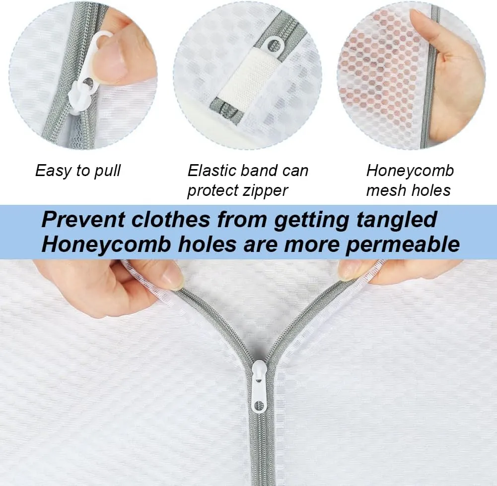 Vivifying Extra Large Mesh Laundry Bag, 2 Pack Honeycomb Laundry Bags Mesh Wash Bags for Coats, Stuffed Toys, Blanket, Sweater, Delicates Clothes (27x 35Inches)