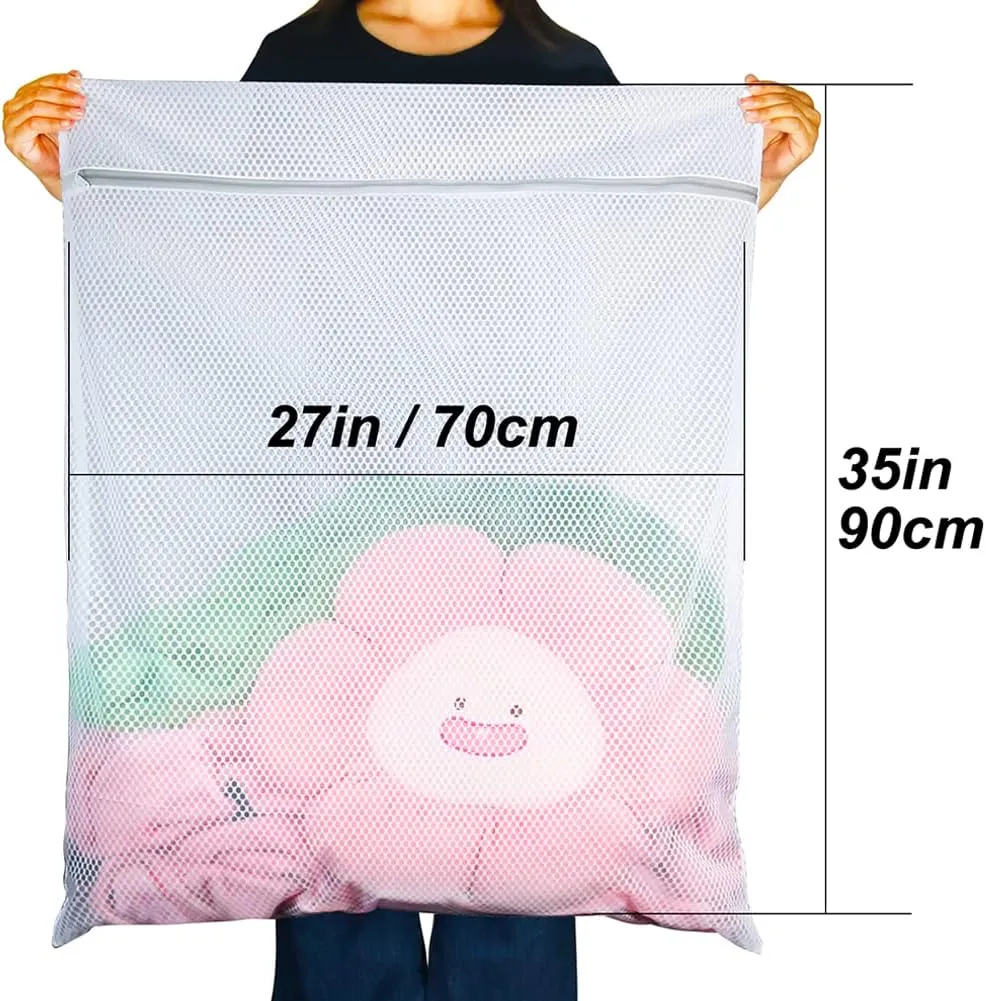 Vivifying Extra Large Mesh Laundry Bag, 2 Pack Honeycomb Laundry Bags Mesh Wash Bags for Coats, Stuffed Toys, Blanket, Sweater, Delicates Clothes (27x 35Inches)