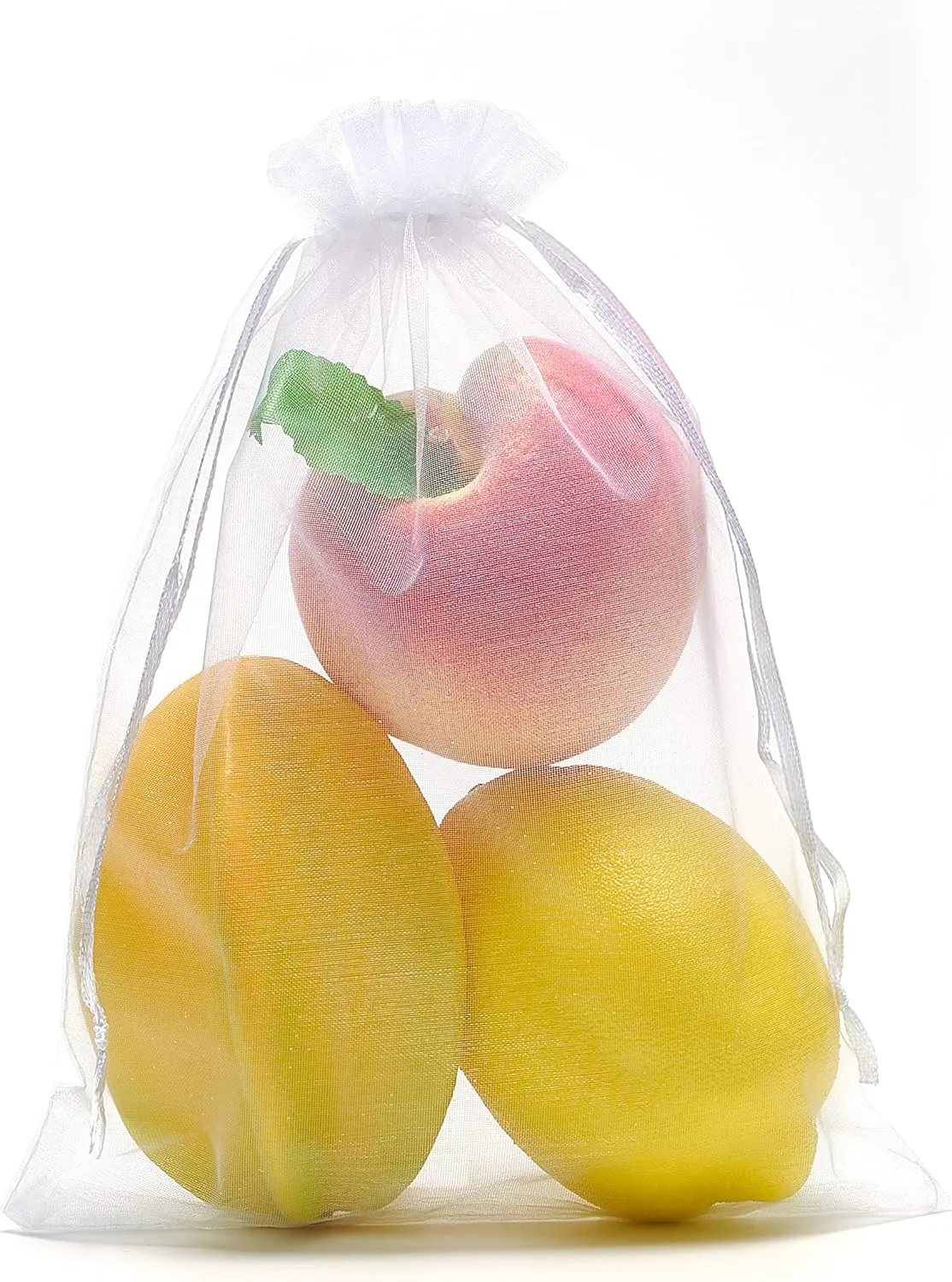 Volanic 50PCS 6X9 Inch (17X23 CM) Sheer Drawstring Organza Gift Bag for Jewelry Party Wedding Favor Candy Mini Bottle Samples Display