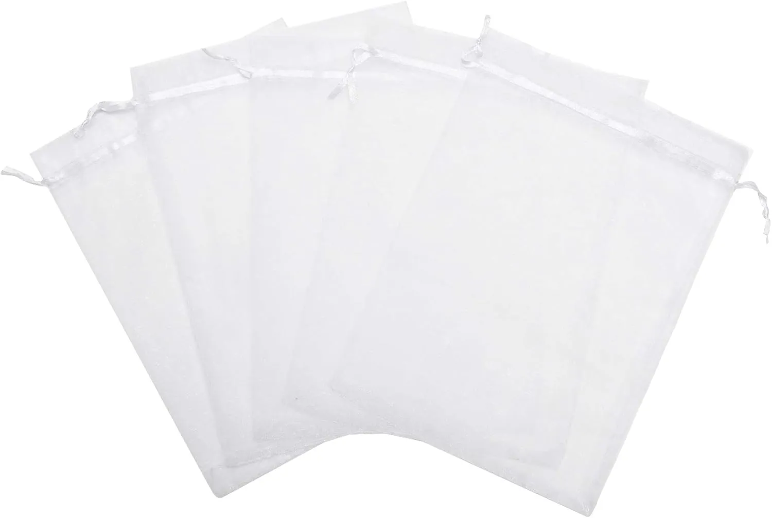Volanic 50PCS 6X9 Inch (17X23 CM) Sheer Drawstring Organza Gift Bag for Jewelry Party Wedding Favor Candy Mini Bottle Samples Display
