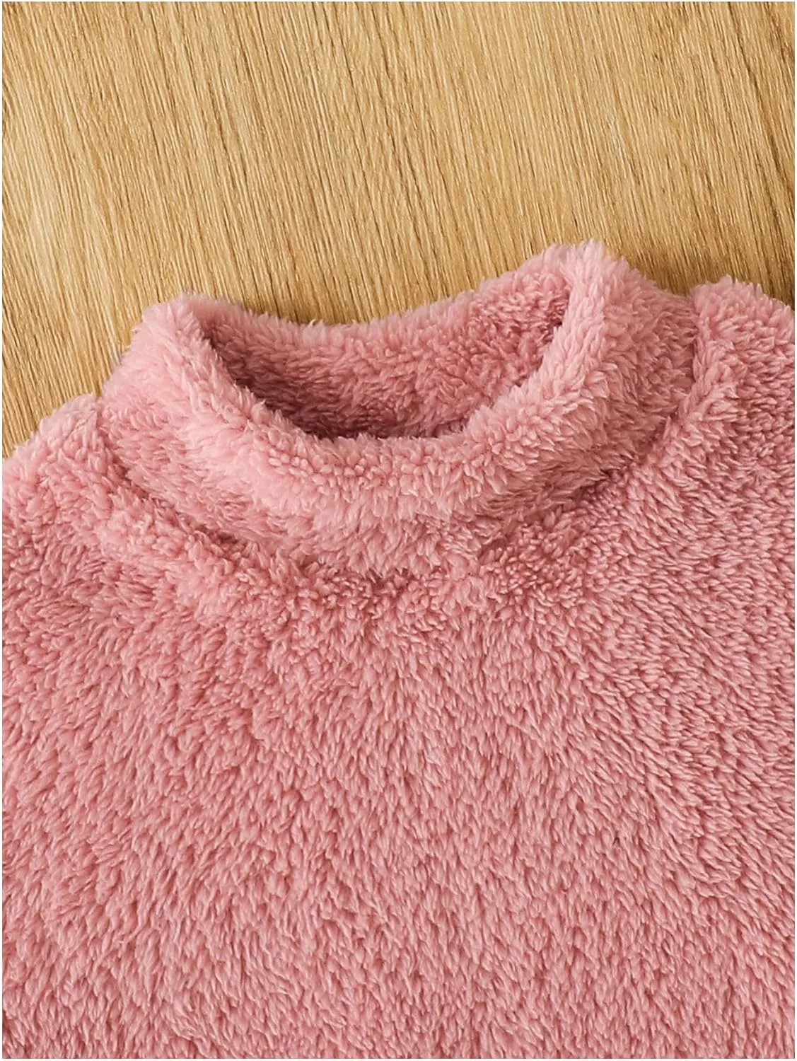 WDIRARA Girl's Fuzzy Sherpa Mock Neck Long Sweatshirt Long Sleeve Fleece Pullovers Top