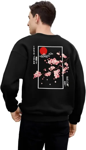 WDIRARA Men's Dragon Letter Graphic Print Sweatshirt Long Sleeve Round Neck Tops Casual Pullovers