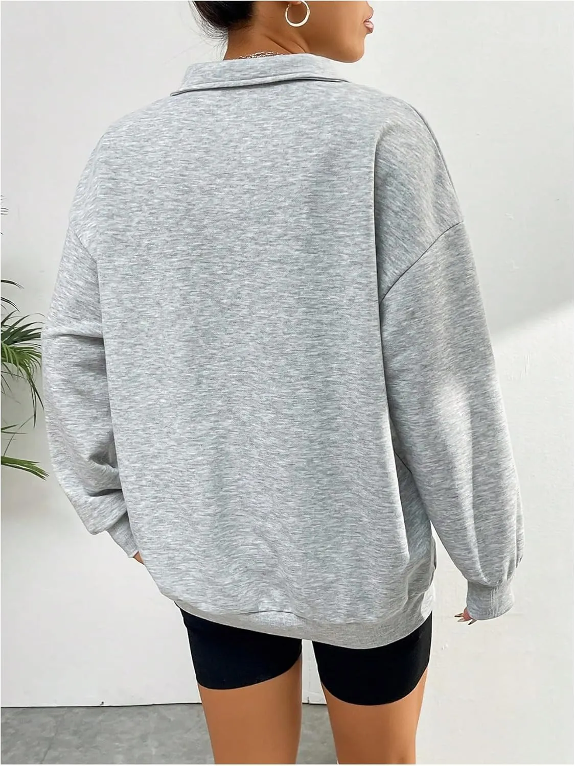 WDIRARA Women's American Flag Graphic Half Zip Sweatshirt Oversized Pullovers Long Sleeve Top