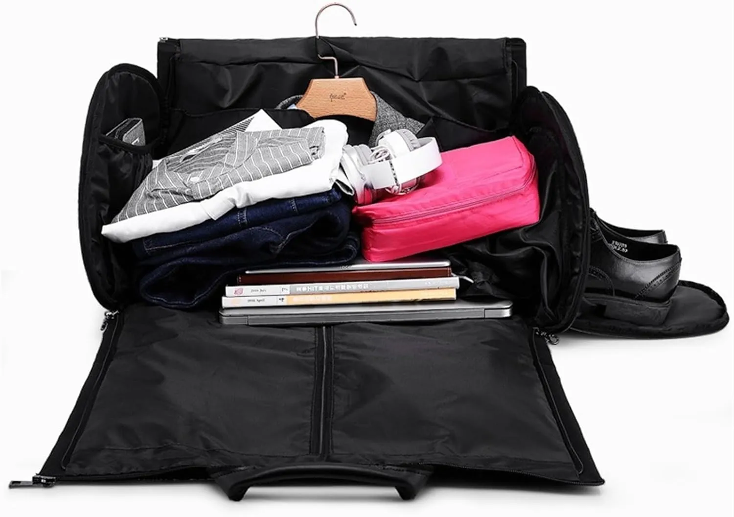 Weekender Travel Bag Convertible Garment Bag with Shoulder Strap,Suit Travel Bag Carry On Garment Duffel Bag Sport Gym Bag(A)