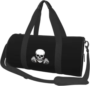 Weightlifting Skull Convertible Garment Bag with Shoulder Strap, Carry on Garment Duffel Bag for Men Women - Rolling Foldable for Travel Luggage Bags (Black)