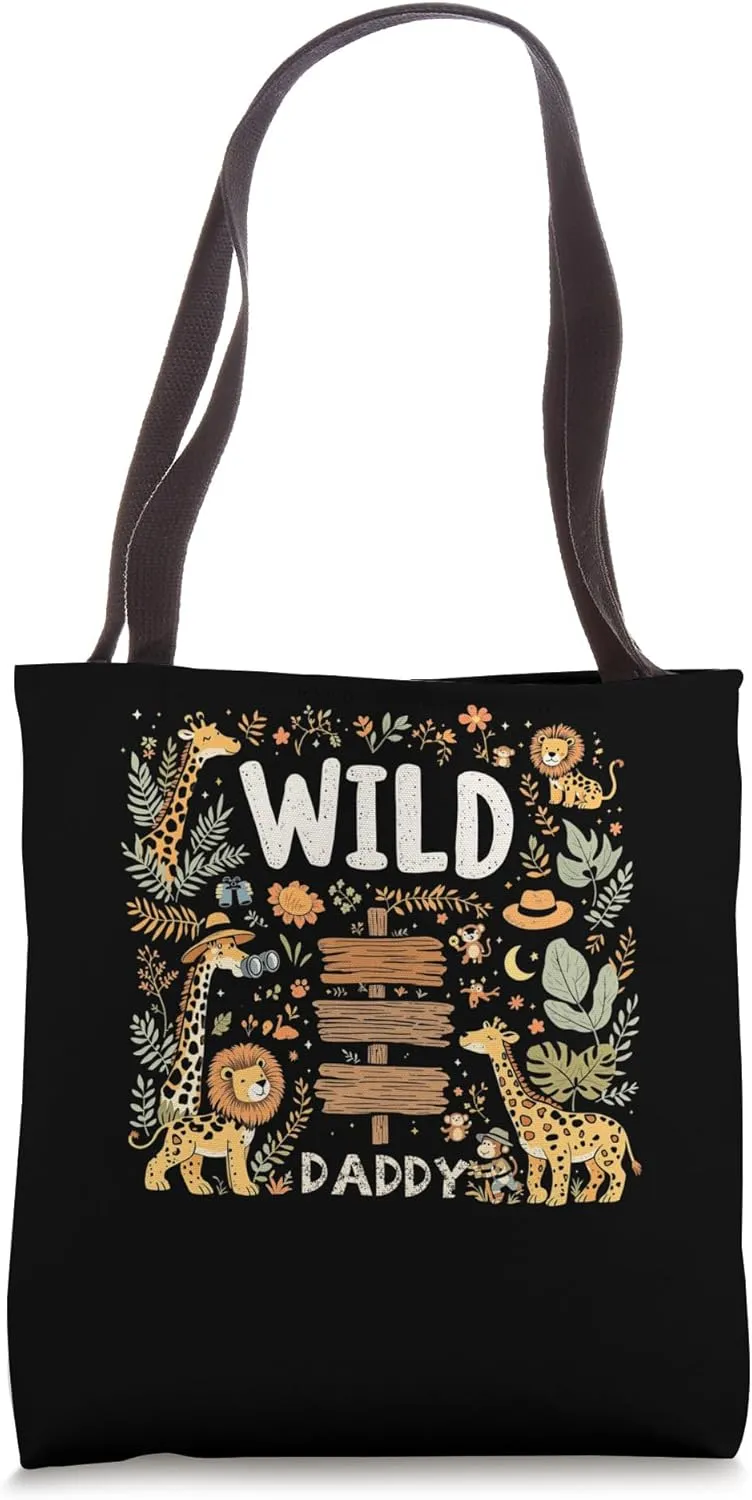Wild Daddy Zoo Theme Birthday Safari Jungle Matching Party Tote Bag