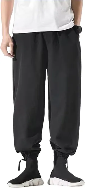 WOLONG Men Wide Leg Pants Summer Men's Straight Casual Long Pants Chinese Style Autumn Male Harem Pants