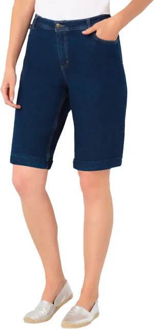 Woman Within Plus Size Stretch Denim Jean Bermuda Short