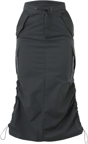 Women Cargo Midi Denim Skirt High Waisted Skirts Denim Skirt with Pocket Spring Dresses Pencil Skirts for Women's