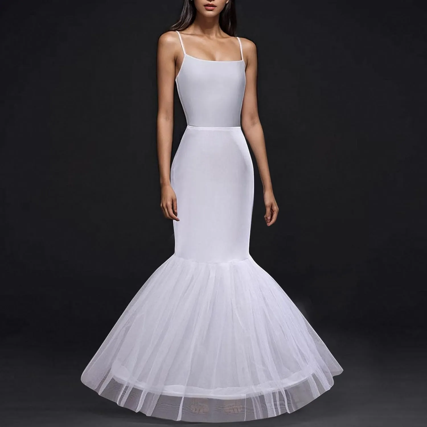Women Hoops Petticoat White A-line Crinoline Skirt Underskirt for Bridal Wedding Dress Ball Gown Skort