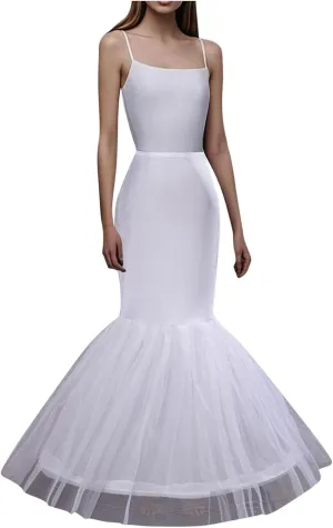 Women Hoops Petticoat White A-line Crinoline Skirt Underskirt for Bridal Wedding Dress Ball Gown Skort