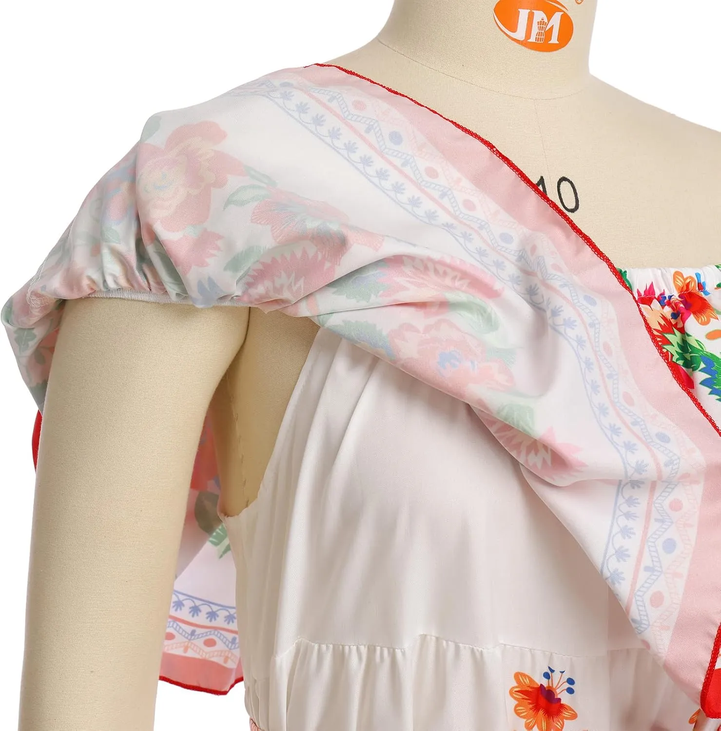 Women Traditional Mexican Dress Off Shoulder Floral Fiesta Folklorico Dresses Tropical Bohemian Maxi Long Sundress