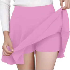 Women's Active Skort Athletic Stretchy Pleated Tennis Skirt Shorts Summer Causal Ruffle Sexy Mini Pencil Skirts