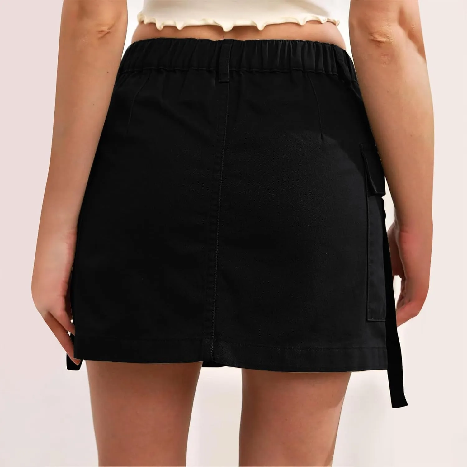 Women's Cargo Skirt Casual Wrap Bodycon Pockets Skirts Solid Color Low Waisted Pure Comfort Skirt 2025 Outfits