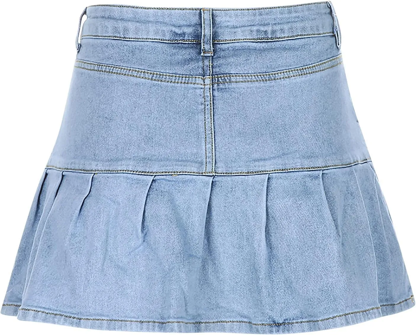 Women's Jean Skirts Button Down Elastic Waist Casual Skirts Casual Elegant Preppy Flare Skirts Denim Skirts